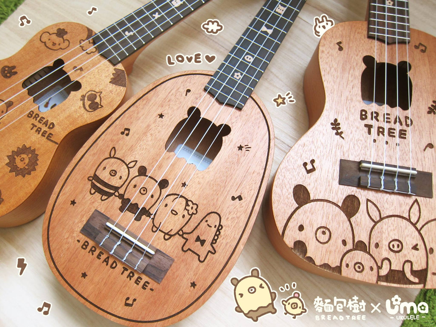 BREADTREE Designer Carving Mahogany Ukulele + Exclusive Gig Bag