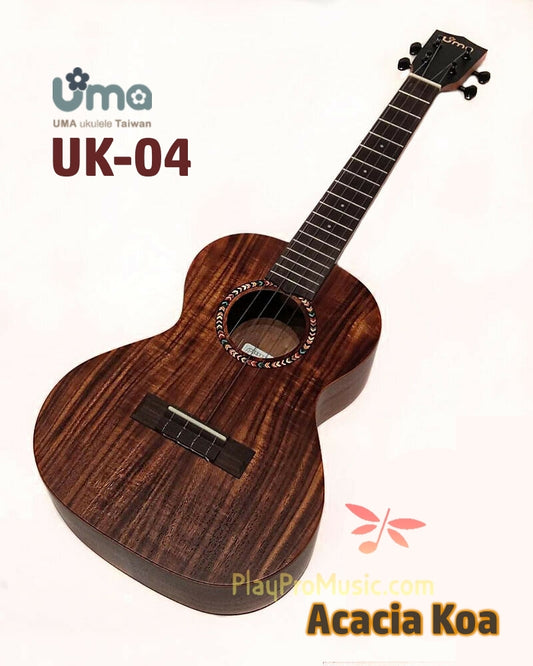 UK-04 Acacia Koa Dark Headstock Ukulele