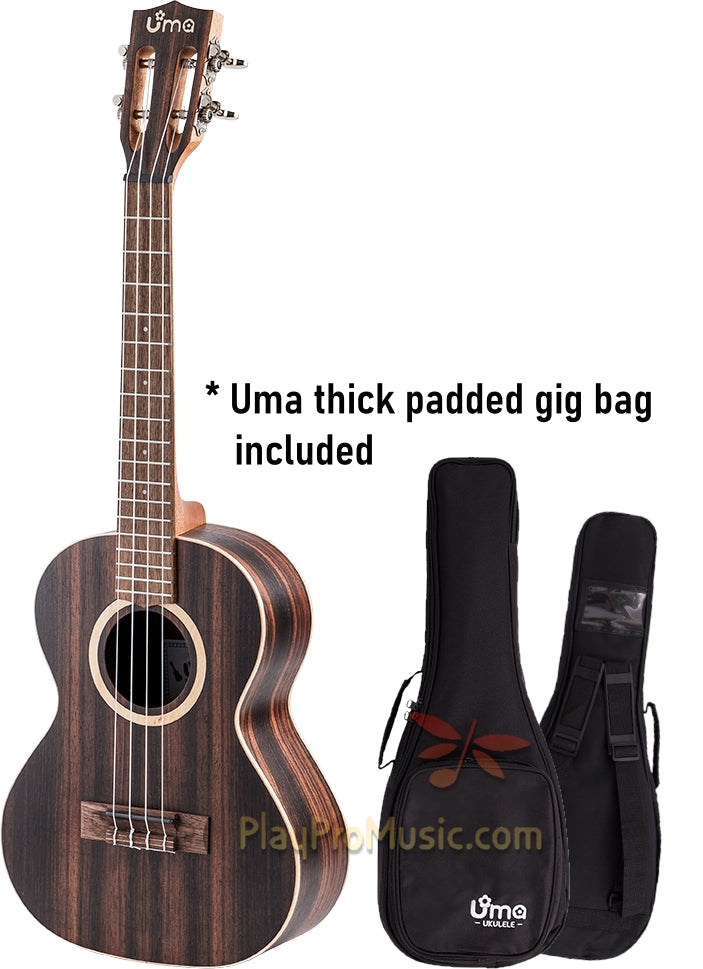 Floor Model - UK-11T Striped Ebony Ukulele