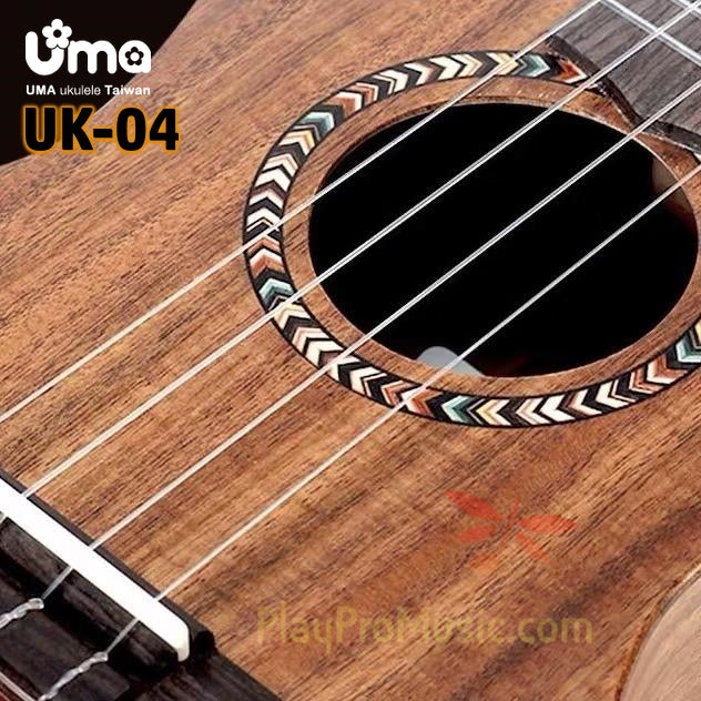 UK-04 Acacia Koa Dark Headstock Ukulele