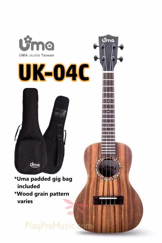 Floor Model - UK-04C Acacia Koa Dark Headstock Ukulele