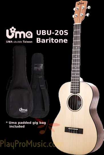 UBU Spruce or Mahogany Top Baritone Ukulele