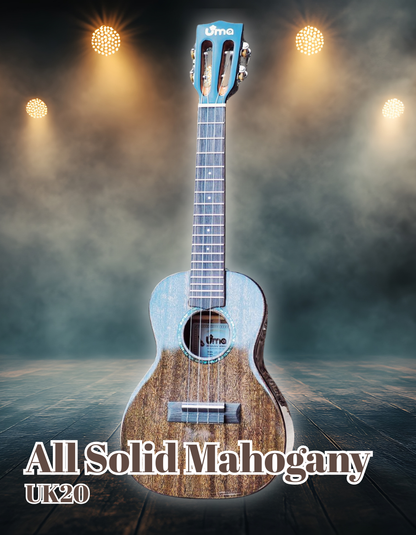 UK-20 Dark Headstock - All Solid Mahogany Ukulele