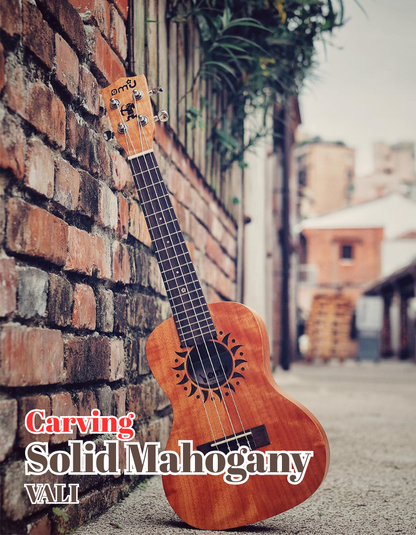 VALI Series Solid Mahogany Carving Ukulele