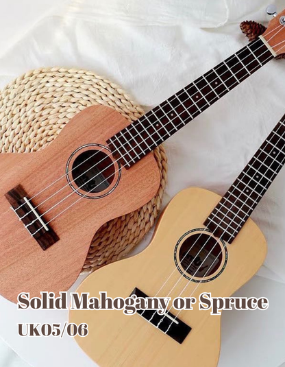 UK-05/06 Solid Mahogany or Spruce Top Ukulele