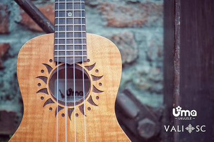 VALI Series Solid Mahogany Carving Ukulele