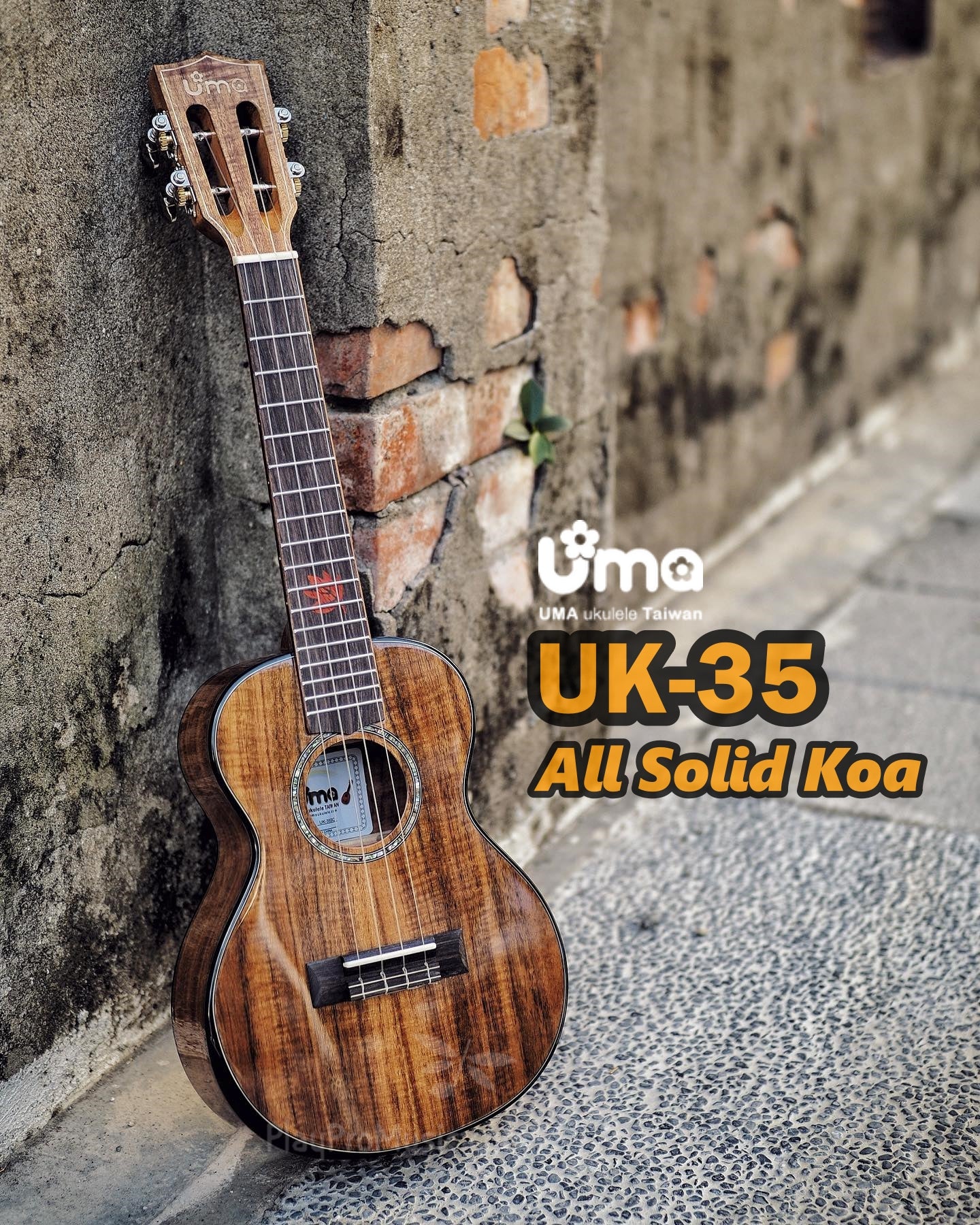 UK-35 All Solid Acacia Koa Ukulele / Ergonomic Body Curve Design