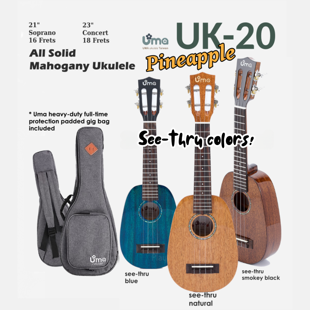 UK-20 All Solid Mahogany Pineapple Ukulele