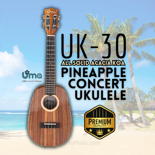 UK-30EVO All Solid Acacia Koa Premium Pineapple Ukulele