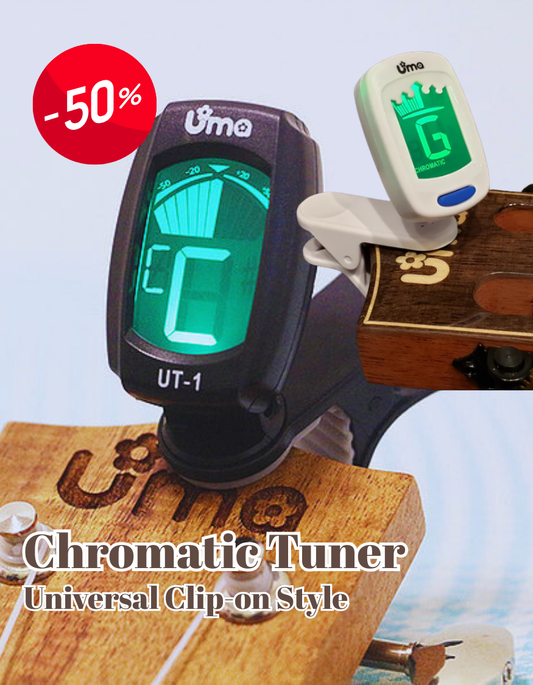 Chromatic Clip-on Tuner for ukulele, guitar, violin, bass & more