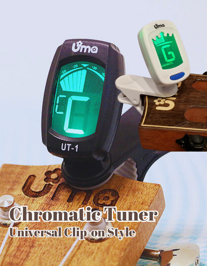 Chromatic Clip-on Tuner for ukulele, guitar, violin, bass & more
