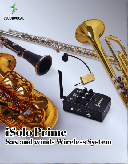 iSolo PRIME - Wireless All-in-one Mic System for Sax & Winds + All-new Advanced Spring Clip
