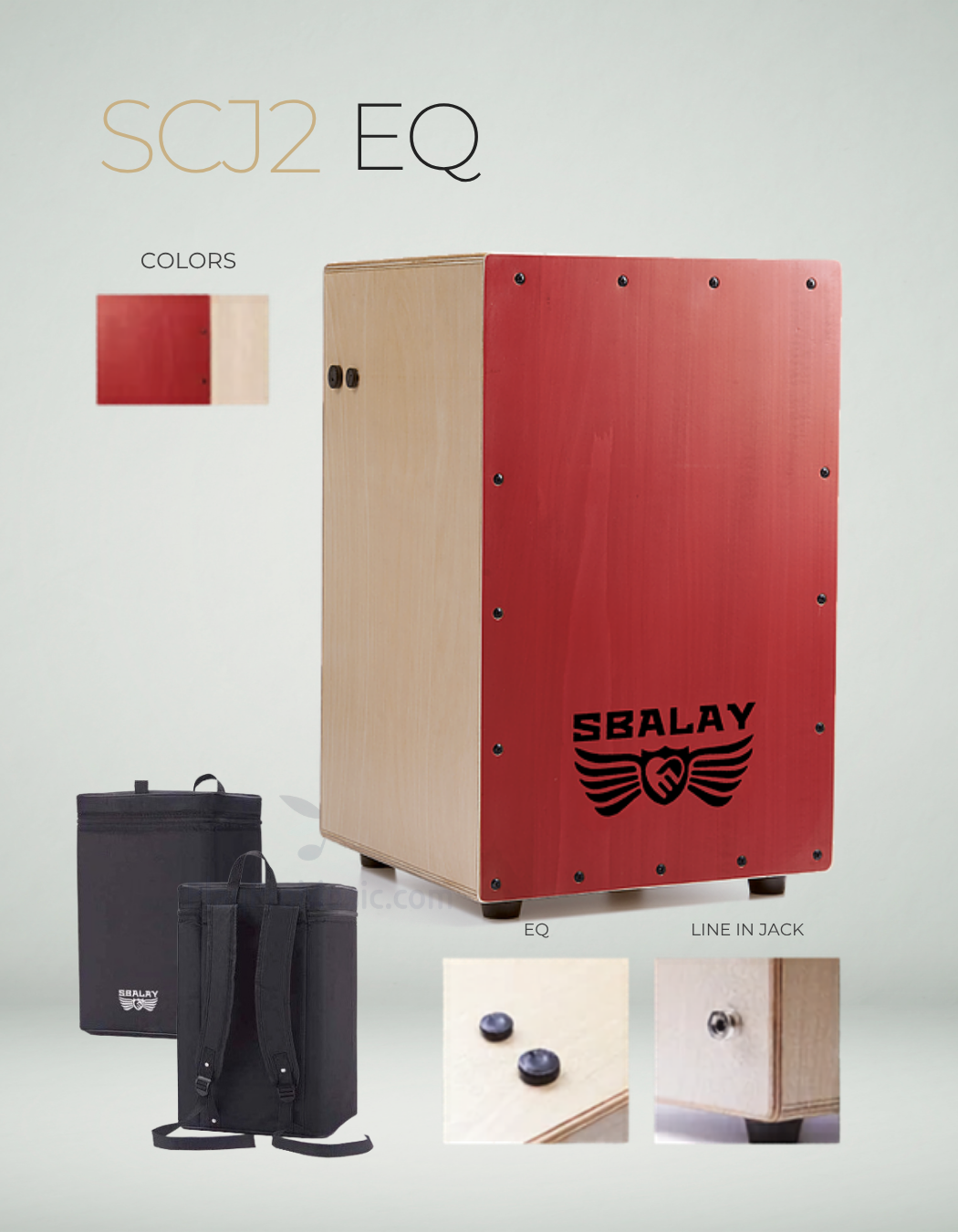 SCJ-2-EQ Birch Electronic Cajon (Built-in EQ)