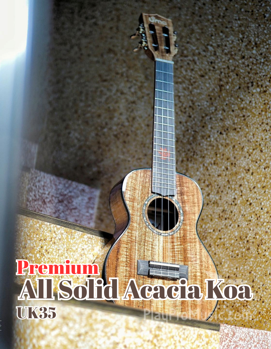 UK-35 All Solid Acacia Koa Ukulele / Ergonomic Body Curve Design