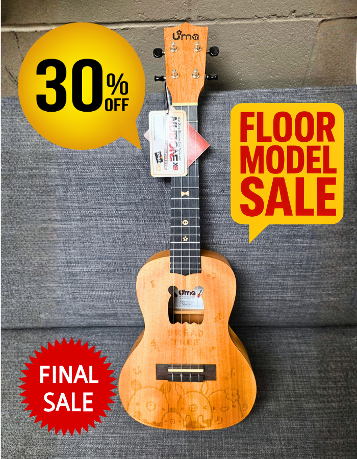 Floor Model - BREADTREE Designer Carving Mahogany Ukulele + Exclusive Gig Bag
