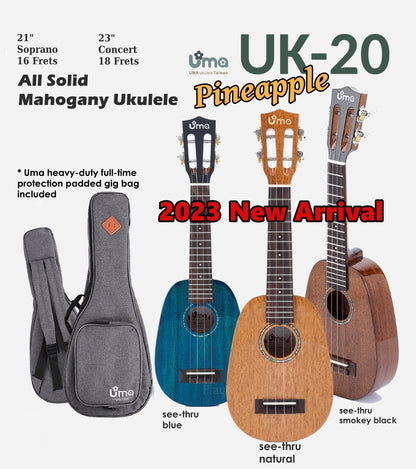 New!! UK-20 All Solid Mahogany Pineapple Ukulele