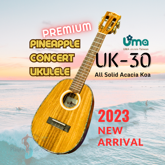 New!! UK-30EVO All Solid Acacia Koa Premium Pineapple Ukulele