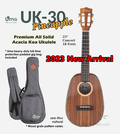 New!! UK-30EVO All Solid Acacia Koa Premium Pineapple Ukulele