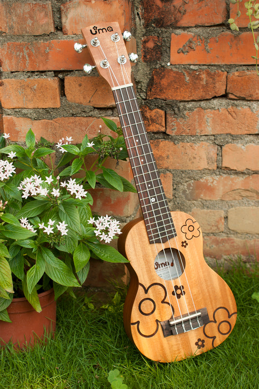 UK-FL Solid Mahogany Carving Ukulele